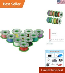 18 Gauge Flexible Silicone Wire Kit – 10 Colors, 50ft Each for DIY Projects