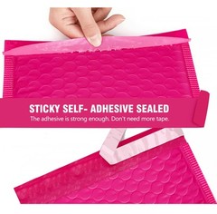 HBlife 50Pcs Bubble Mailers, 4×8 Inches Self Seal Hot Pink Poly Mailers, Padded