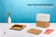 9x6x1 Inch Shipping Boxes for DVDs, CDs, Books Mailing, 50 Pack | Multi-Depth…