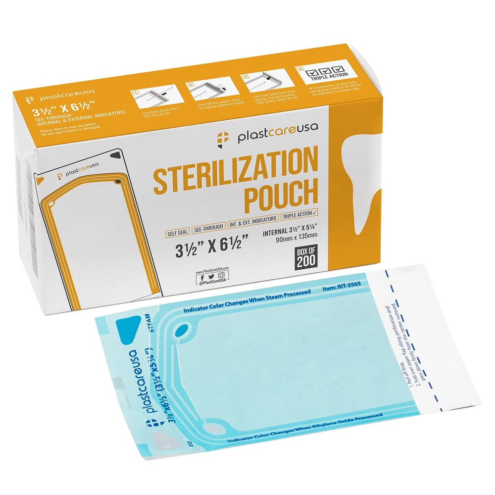 200 3.5 X 5.25 Self Sealing Sterilization Pouches – Autoclave Sterilizer…