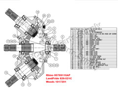Land Pride Flex Wing RC4715, RC5615 Divider Gearbox 1000RPM, 826-521C