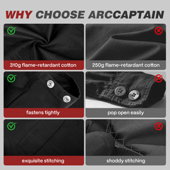 ARCCAPTAIN Welding Jacket 11 oz Cotton Flame Resistant Light weight Weld Clothes