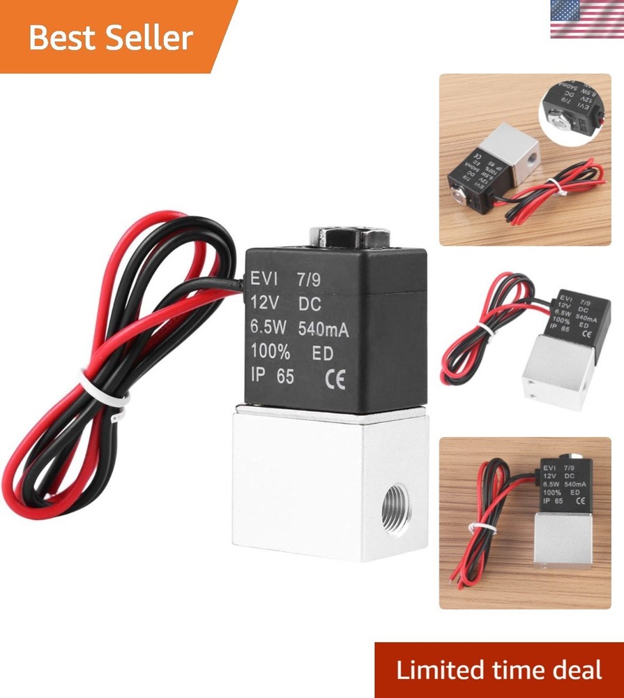 2 Way Normally Closed DC 12V Electric Solenoid Air Valve 1/4″ NPT