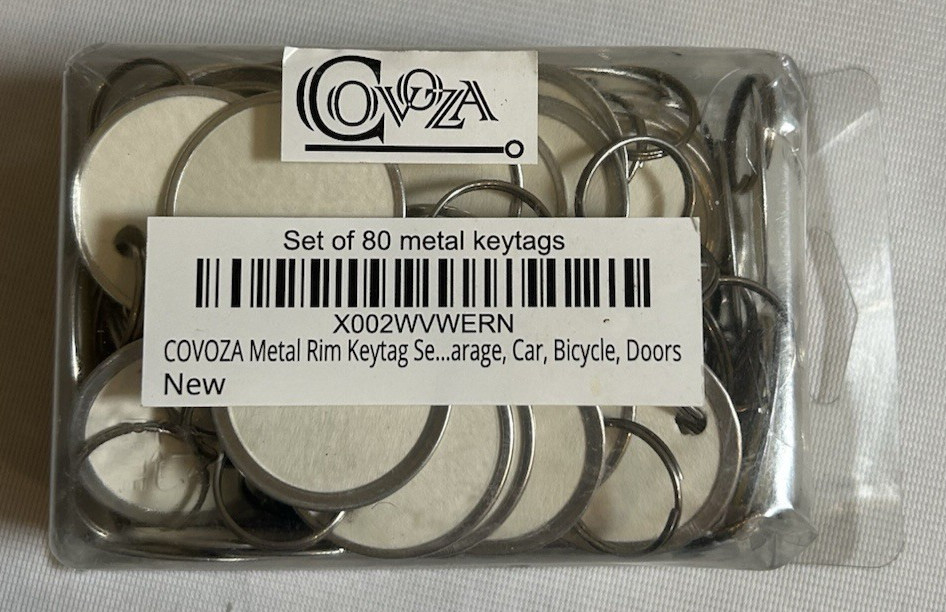 80Pcs Metal Rim Key Tags, 1.26 Inch Blank round Rimmed Key Tag Paper Tags