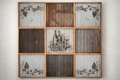 Salvaged Reclaim Corrugated Metal Sheet 2 x 2 Drop Ceiling Tile Barn Tin Rustic