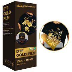 US Stock 13in x 16.4ft Gold DTF Transfer Foil Film Roll Cold Peel for Tshirts