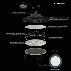 6Pcs 300W UFO LED High Bay Light 120° Work Shop Factory Warehouse Lighting 6000K