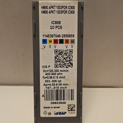 Iscar Milling Insert: ANSI HM90 APKT 1003PDR IC908 Solid Carbide 10 NEW LOT 661