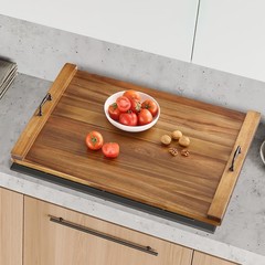 30x22in Wooden Noodle Board Stove Cover with Handles for Gas & Electric Burners