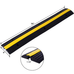 Cable Protector Ramp Rubber Speed Bumps 6600 Lbs. Load Capacity for Asphalt Conc