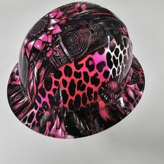 full brim hard hat custom hydro dipped IN PINK LEOPARD DREAMCATCHER HOT NEW LOOK