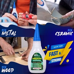 CA Glue Medium Viscosity Kit, 1.75 oz. Cyanoacrylate Glue, Super Glue for Everyd