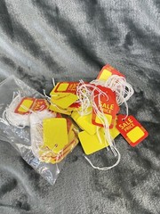 70+ Lot of Red Yellow Tags With String Large Merchandise Garment SALE PRICE