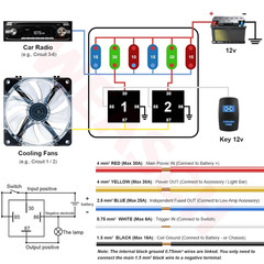 12V 6 Way Pre-Wired Fuse Relay Box Kit with 2 X 80A 4-Pin Relays | 6 Slot ATC/AT