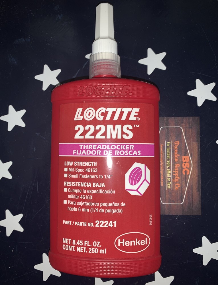 Loctite 222MS 250mL Low Strength Thread Locker 22241 FREE SHIPPING
