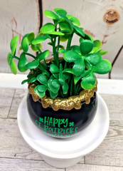HAPPY St. Patrick’s Day POT SHAMROCK’S Fake Bake Whipped Cream Tiered Tray decor