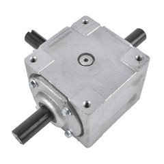 40 HP Right Angle Bevel Gearbox 3 Keyed Shafts 1:1 Ratio CW to CW CCW 1800 RPM
