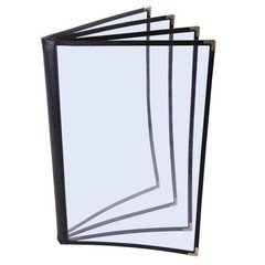 WeChef 20 Pack 8.5″x14″ 4 Page 8 View Menu Covers Black Trim Restaurant Cafe