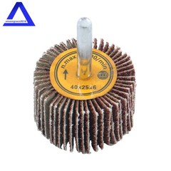 Aluminum Oxide Shank Mounted Flap Wheels, 1-1/2″ × 1″ × 1/4″, 60 Grit (5 Pack)