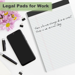 White Legal Pads 8.5 X 11 Narrow Ruled, 3 Pack Notepads College Ruled Pads of P