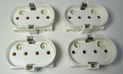 4x VS LIGHTING 2G11 T140 SURFACE MOUNT LAMPHOLDERS CFL SOCKET TC-L 4-PIN 2-HOLE
