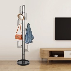 Black Clothing Rack Stand Freestanding Coat Rack Cactus Shape Clothing Stand