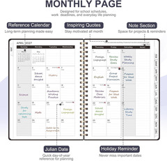 2027 Planner, Hardcover Weekly and Monthly Calendar Planner, January 2027 – Dece