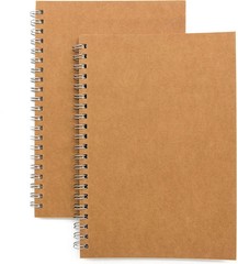 Soft Cover Spiral Notebook Journal 2-Pack, Blank Sketch Book Pad, Wirebound Memo