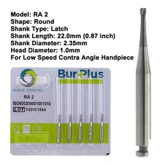 WAVE Dental Round Burs Latch RA 1 2 3 4 5 6 7 8 Carbide Slow Speed Midwest LA