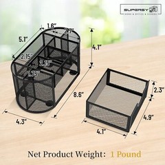 SUPEASY Mesh Desk Organizer, Accessories & Workspace Obsidian Black