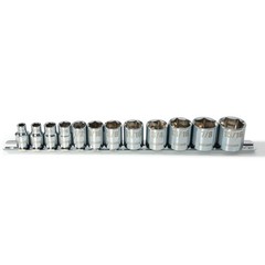STEELMAN 12-Piece 3/8-Inch Drive SAE Shallow 6-Point Socket Set, 78201