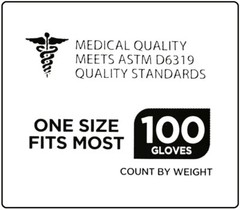 Nitrile Exam Gloves, One Size Fits Most, 100-Count Box