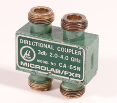 Microlab/FXR CA-65N Directional Coupler, 2.0-4.0 GHz, 3 dB, Type N Connectors