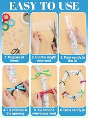 2.8 Inch x 164 FT Graduation Candy Lei Tubing Clear Poly 6 Color Ribbons