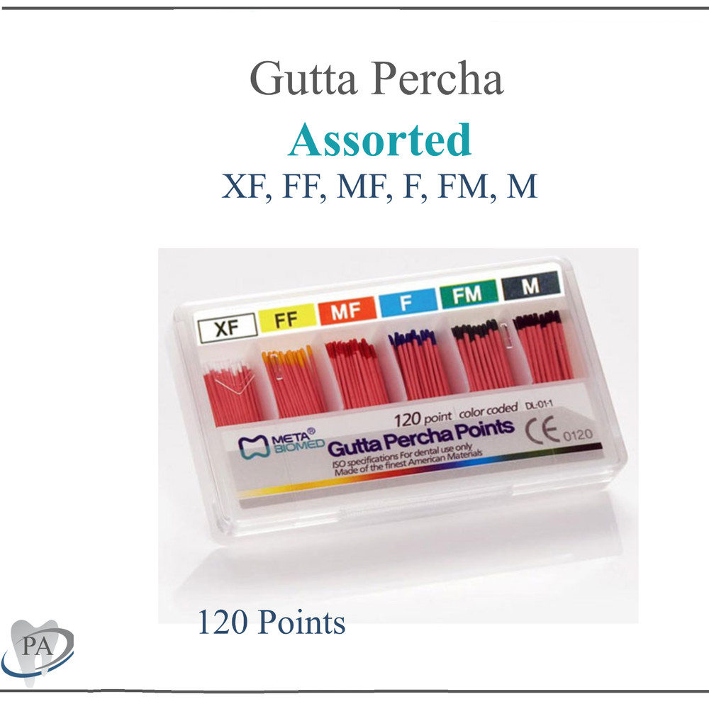 Endo GUTTA PERCHA XF, FF, MF, F, FM, M Fine Medium Fine Fine – Assorted, 120Pk
