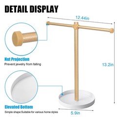 bodkar Necklace Stand Aesthetic 12.4 x 13.2 x 5.9 inches, Gold
