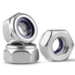 10Pcs M12-1.75 Lock Nuts, Nylon Insert Locknuts 304 Stainless Steel 18-8 SS A…