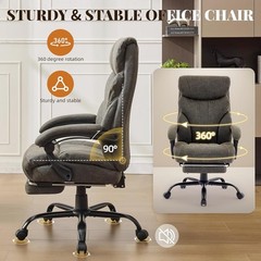 500lbs Big and Tall Office Chair with Footrest Wide Ergonomic Computer Chair