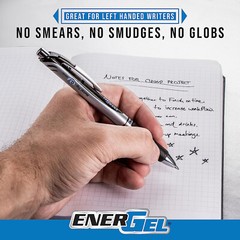 Pentel® EnerGel™ Inspire Pens, Medium Point, 0.7 mm, Black Ink, Pack of 6 pens