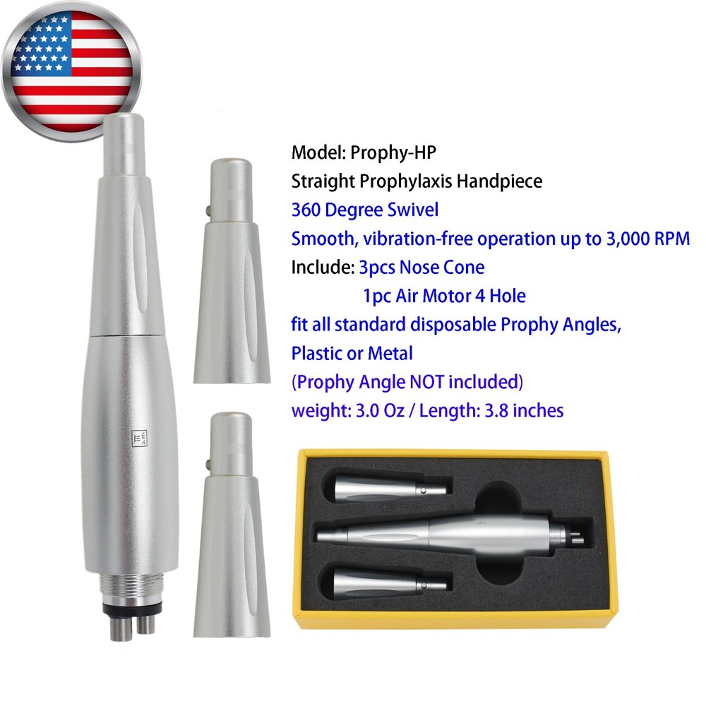 Dental Prophy Handpiece 4:1 1:1 Straight Nose Cone Air Motor 4 Hole NSK HP-44M