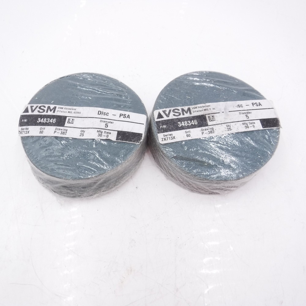 50 Pack VSM Abrasives 60 Grit 5″ Sanding Discs 348346 Green