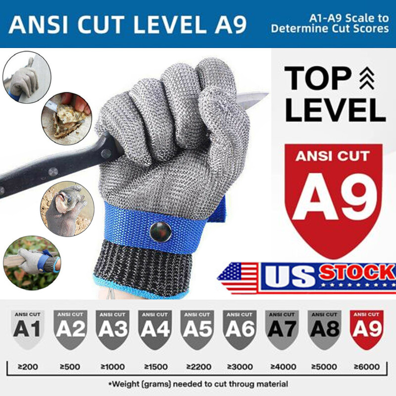 Stainless Steel Mesh Knife Cut Resistant Chain Mail Protective Glove Work Safety