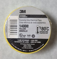 3M 1400C TAPE VINYL 3/4 IN X 60FT ELECTRICAL 17 YELLOW & 4 BROWN – Lot of 21