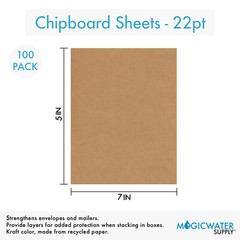 100 Sheets Chipboard 5 x 7 inch – 22pt Light Weight Brown Kraft Cardboard