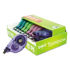 Tombow Mono Correction Tape Retro Applicator Pack 10 Count (Pack of 1), White