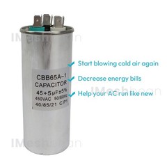 10Pcs Dual Run AC Capacitor 45+5 MFD µF 370-440VAC 50/60Hz 5% HVAC Capacitor