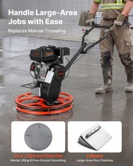 VEVOR Power Trowel 24″ Gas Concrete Finisher w/ Float Pan 5.5HP Kohler Engine