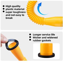 Old Style Gas Can Spout Replacement w/Tough Nozzles Screw Collar Vent Caps 6 Kit
