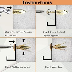 200 Pcs Self Drilling Drywall Anchors with Screws,100 Sheetrock Anchors 0.47x…