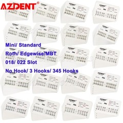 10sets AZDENT Dental Ortho Metal Brackets Mini/Standard, Roth/MBT, Slot.022 .018